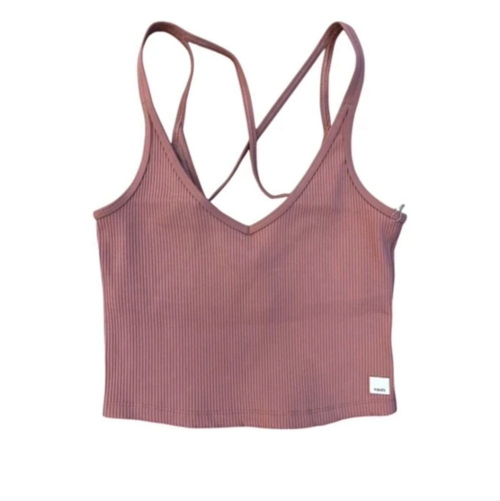 Women's Vuori Ribbed Crop Tank Top - Size Medium